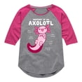thumbnail image 1 of Instant Message - Anatomy Of An Axolotl - Toddler And Youth Girls Raglan Graphic T-Shirt, 1 of 6