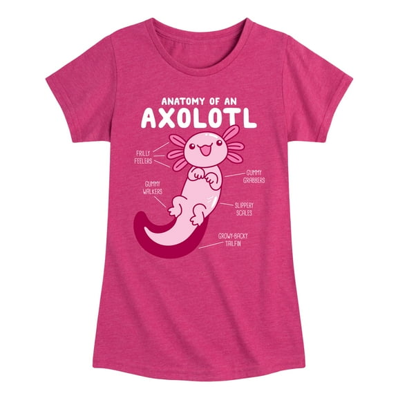 Instant Message - Anatomy Of An Axolotl - Toddler And Youth Girls Short Sleeve Graphic T-Shirt