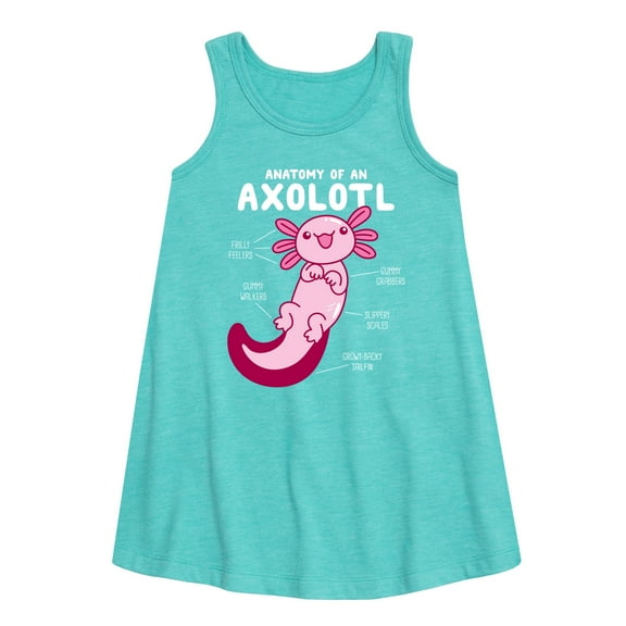 Instant Message - Anatomy Of An Axolotl - Toddler and Youth Girls A-line Dress