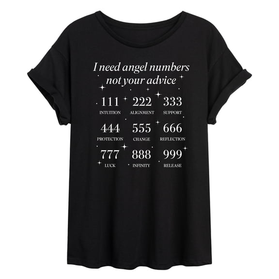 Instant Message - Angel Numbers Not Advice - Women's Oversized Graphic T-Shirt