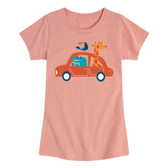 Instant Message - Animal Road Trip - Toddler & Youth Girls Short Sleeve Graphic T-Shirt