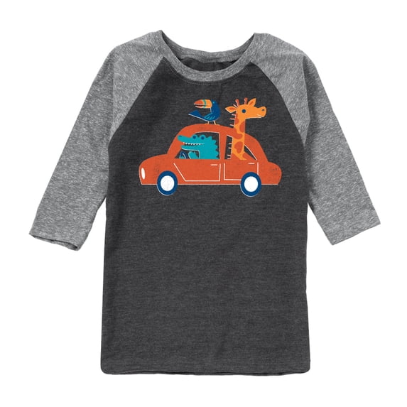 Instant Message - Animal Road Trip - Toddler & Youth Raglan Graphic T-Shirt