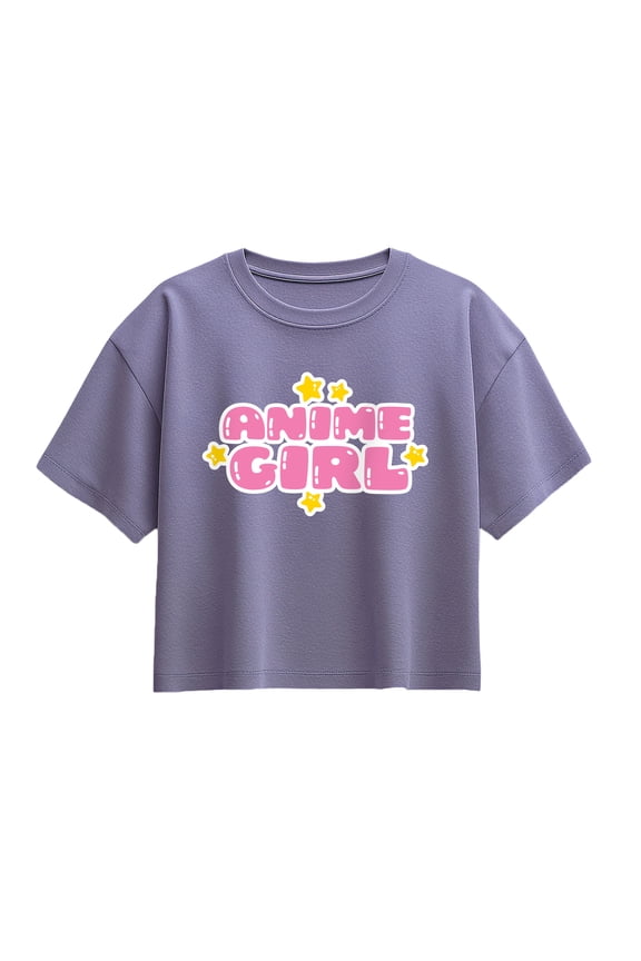 - Anime Girl Short Sleeve Boxy Graphic T-Shirt