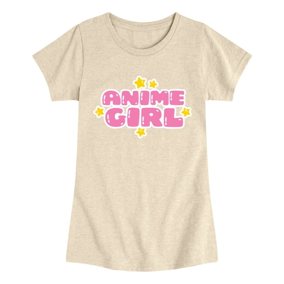 Instant Message - Anime Girl Fitted Short Sleeve Graphic T-Shirt