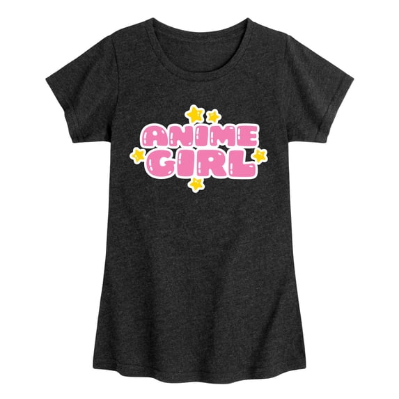 Instant Message - Anime Girl Fitted Short Sleeve Graphic T-Shirt