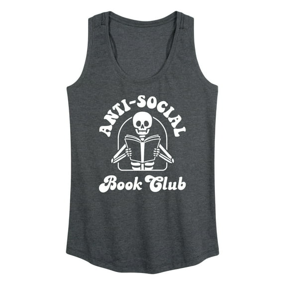 Instant Message - Anti Social Book Club Skeleton - Women's Racerback Tank Top