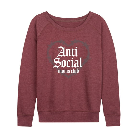 Instant Message - Anti Social Moms Club - Women's Lightweight French Terry Long Sleeve Shirt