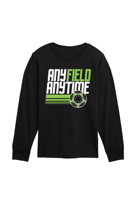 - Any Field Anytime - Youth Boys Long Sleeve Graphic T-Shirt