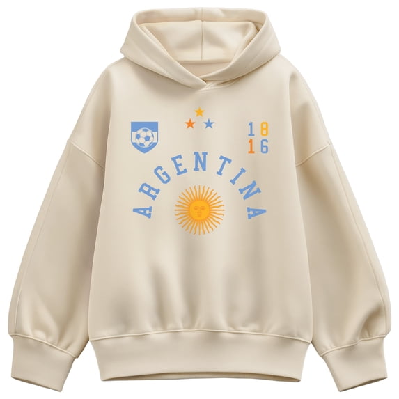 Instant Message - Argentina Soccer Jersey - Women's Oversized Fleece Hoodie Sweatshirt