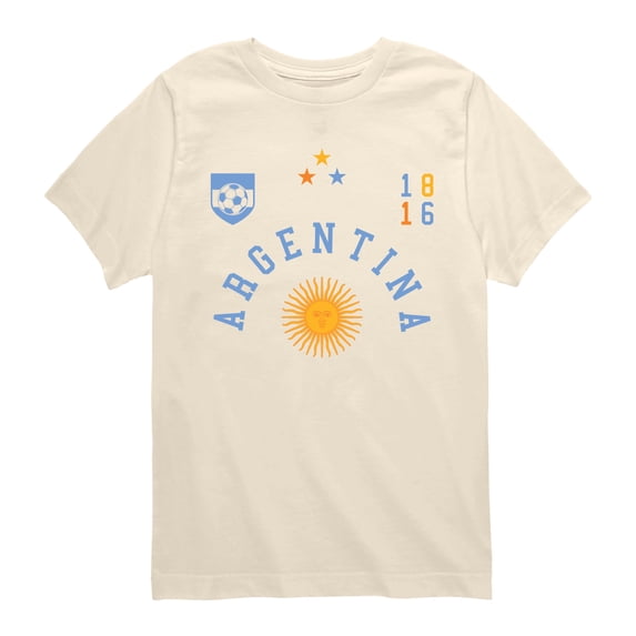 Instant Message - Argentina Soccer Jersey - Youth Boys Short Sleeve Graphic T-Shirt