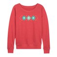 thumbnail image 1 of Instant Message - Argyle Hearts - Women's Lightweight French Terry Pullover, 1 of 6