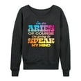 thumbnail image 1 of Instant Message - Aries Speak My Mind - Women's Lightweight French Terry Long Sleeve Shirt, 1 of 6