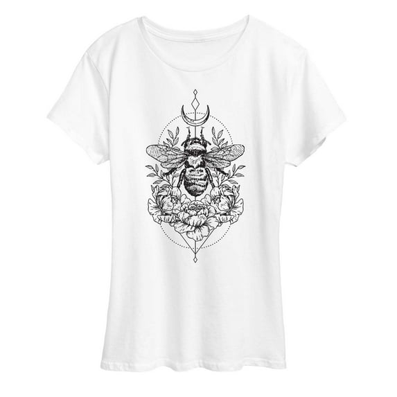 Instant Message - Astrological Floral Bee - Women's Short Sleeve Graphic T-Shirt