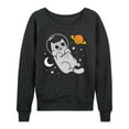 thumbnail image 1 of Instant Message - Astronaut Cat - Women's Lightweight French Terry Long Sleeve Shirt, 1 of 6