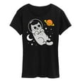 thumbnail image 1 of Instant Message - Astronaut Cat - Women's Short Sleeve Graphic T-Shirt, 1 of 6