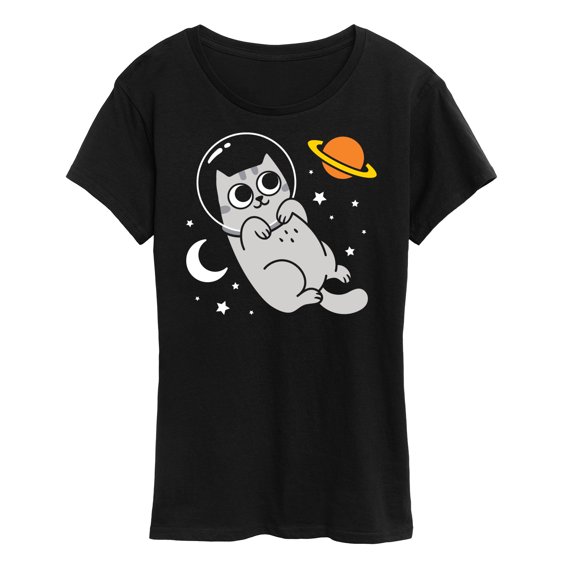 Instant Message - Astronaut Cat - Women's Short Sleeve Graphic T-Shirt