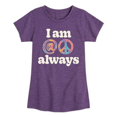 Instant Message - At Peace Always  - Toddler & Youth Girls Short Sleeve Graphic T-Shirt