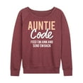 thumbnail image 1 of Instant Message - Auntie Code - Women's Lightweight French Terry Long Sleeve Shirt, 1 of 6