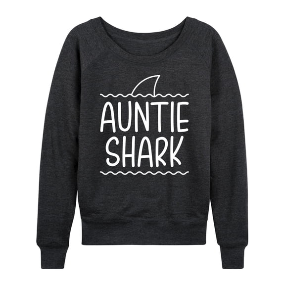 Instant Message - Auntie Shark - Women's Lightweight French Terry Long Sleeve Shirt