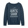 thumbnail image 1 of Instant Message - Auntie Shark - Women's Lightweight French Terry Long Sleeve Shirt, 1 of 6