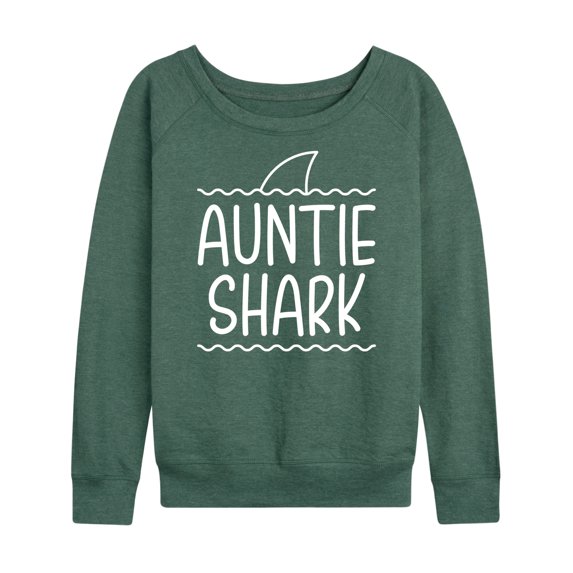 Instant Message - Auntie Shark - Women's Lightweight French Terry Long Sleeve Shirt