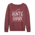 thumbnail image 1 of Instant Message - Auntie Shark - Women's Lightweight French Terry Long Sleeve Shirt, 1 of 6