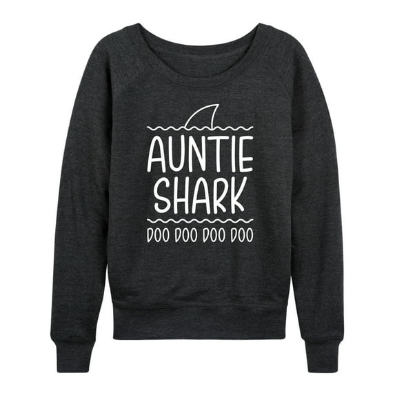 Instant Message - Auntie Shark - Women's Lightweight French Terry Long Sleeve Shirt