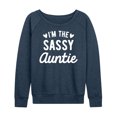 thumbnail image 1 of Instant Message - I'm the Sassy Auntie - Women's Lightweight French Terry Long Sleeve Shirt, 1 of 6