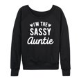 thumbnail image 1 of Instant Message - I'm the Sassy Auntie - Women's Lightweight French Terry Long Sleeve Shirt, 1 of 6