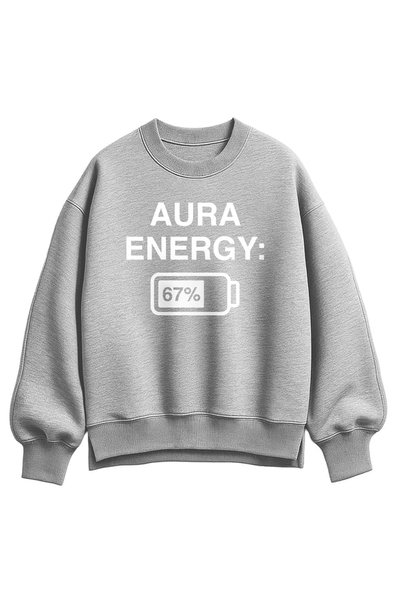 - Aura Energy 67 Oversized Fleece Crew Sweatshirt