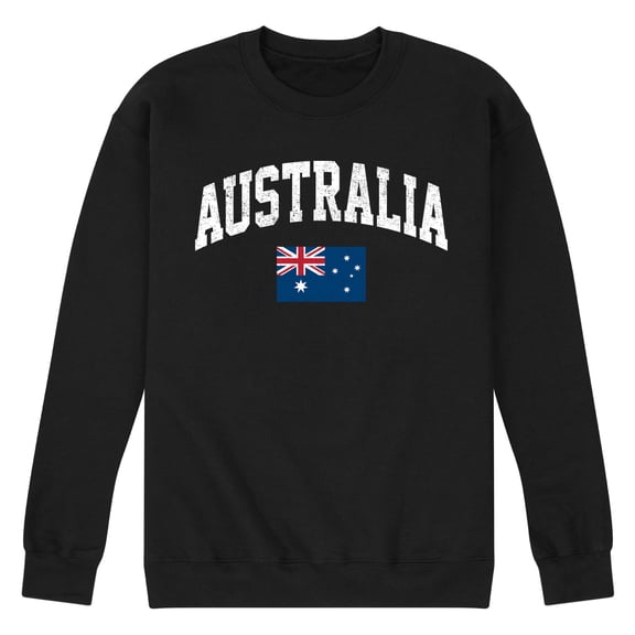 Instant Message - Australia Flag - Men's Crew Neck Fleece Pullover