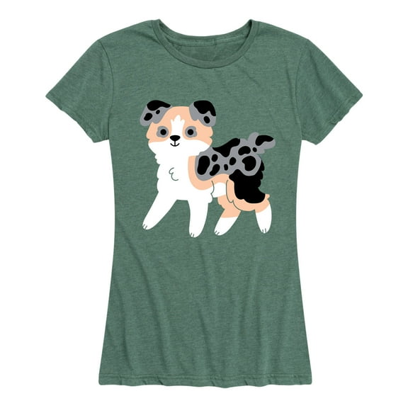 Instant Message - Australian Shepard Puppy - Women's Short Sleeve Graphic T-Shirt