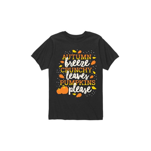 Instant Message - Autumn Breeze Crunchy Leaves - Youth Short Sleeve Tee