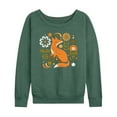 thumbnail image 1 of Instant Message - Autumn Fox & Flowers - Women's Lightweight French Terry Long Sleeve Shirt, 1 of 6
