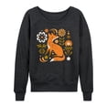 thumbnail image 1 of Instant Message - Autumn Fox & Flowers - Women's Lightweight French Terry Long Sleeve Shirt, 1 of 6