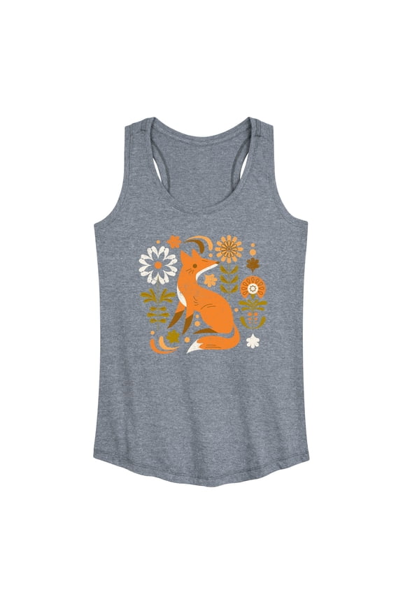 - Autumn Fox & Flowers - Women's Racerback Tank Top