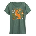 thumbnail image 1 of Instant Message - Autumn Fox & Flowers - Women's Short Sleeve Graphic T-Shirt, 1 of 6