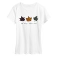 thumbnail image 1 of Instant Message - Autumn Leaves Women's Short Sleeve Graphic T-Shirt, 1 of 5