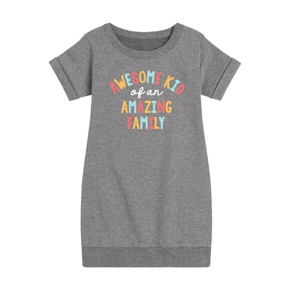Instant Message - Awesome Kid of an Amazing Family - Toddler & Youth Girls Fleece Dress