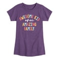 thumbnail image 1 of Instant Message - Awesome Kid of an Amazing Family - Toddler & Youth Girls Short Sleeve Graphic T-Shirt, 1 of 6