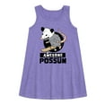 thumbnail image 1 of Instant Message - Awesome Possum - Toddler & Youth Girls A-line Dress, 1 of 5
