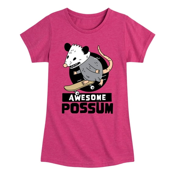 Instant Message - Awesome Possum - Toddler & Youth Girls Short Sleeve Graphic T-Shirt