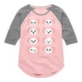 thumbnail image 1 of Instant Message - Axolotl Emotion Grid - Toddler And Youth Girls Raglan Graphic T-Shirt, 1 of 6