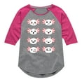 thumbnail image 1 of Instant Message - Axolotl Emotion Grid - Toddler And Youth Girls Raglan Graphic T-Shirt, 1 of 6