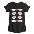 thumbnail image 1 of Instant Message - Axolotl Emotion Grid - Toddler And Youth Girls Short Sleeve Graphic T-Shirt, 1 of 6