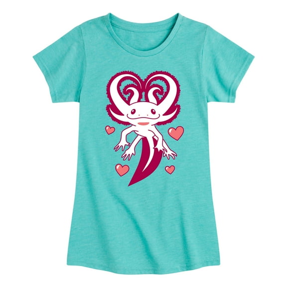 Instant Message - Axolotl Heart Fins - Toddler And Youth Girls Short Sleeve Graphic T-Shirt