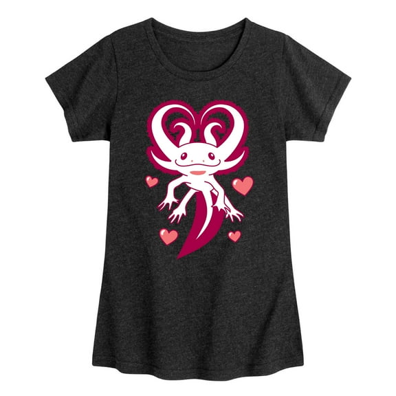 Instant Message - Axolotl Heart Fins - Toddler And Youth Girls Short Sleeve Graphic T-Shirt