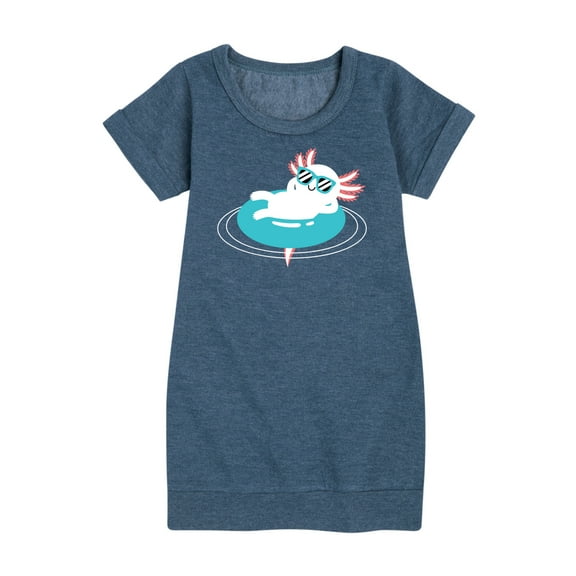 Instant Message - Axolotl Pool Floatie - Toddler & Youth Girls Fleece Dress