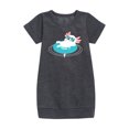 thumbnail image 1 of Instant Message - Axolotl Pool Floatie - Toddler & Youth Girls Fleece Dress, 1 of 5