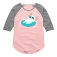thumbnail image 1 of Instant Message - Axolotl Pool Floatie - Toddler & Youth Girls Raglan Graphic T-Shirt, 1 of 5